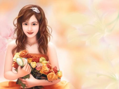 oil painting - Beautiful girl.