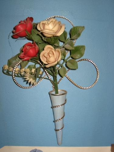 Mothers Day Flowers - Made by me for mom around 1963 or so.