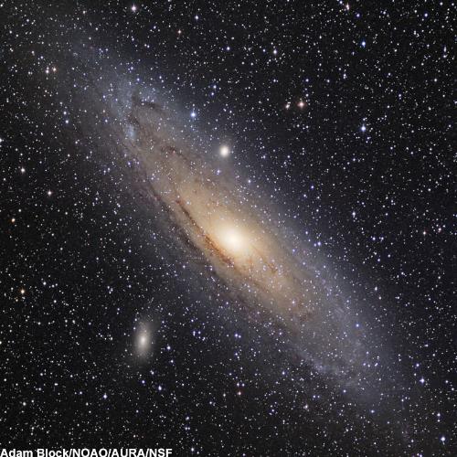 Andromeda Galaxy - You're looking at our future! Even though this light took about 2.5 million years to get here, this is our future because the Milky Way Galaxy (our galaxy) is on a collision course with Andromeda here. Don't sweat it though, you've got about 3 billion years to prepare. At the rate we're going, it's going to take the human race every second of that time to start cooperating together well enough to figure out instellar travel! I sincerely hope future generations can prove me wrong.