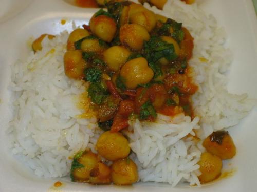 indian dish - One popular vegetarian dish called chana rice.