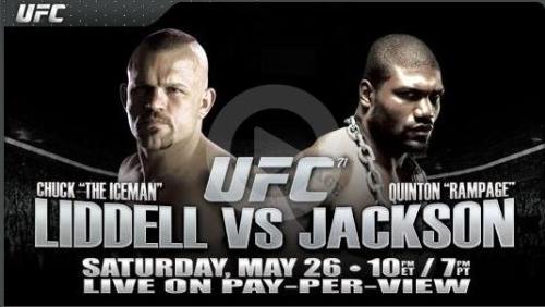 Chuck "Iceman" Liddell V.S. Quinton "Rampage" Jack - these two highly rated fighters will be going at it May 26th for the Light Heavyweight Belt