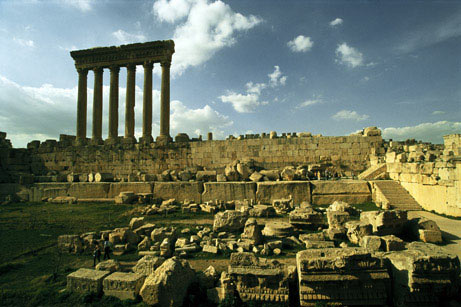 Lebanon - The temple of Jupiter at Baalbek of Lebanon.
