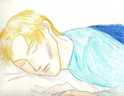 sleeping teen - an illustration of a teenager sleeping... perhaps imagining at the same time.