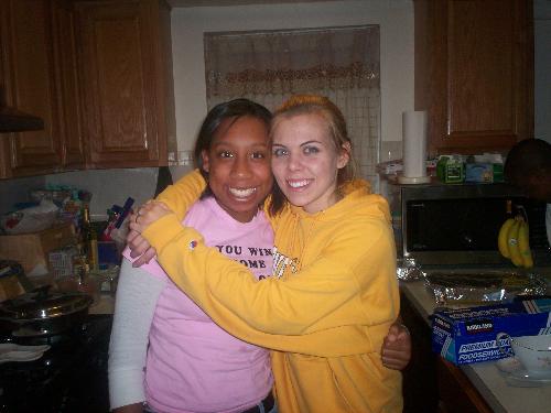A and C  - My sister and her friend helping with Thanksgiving Dinner