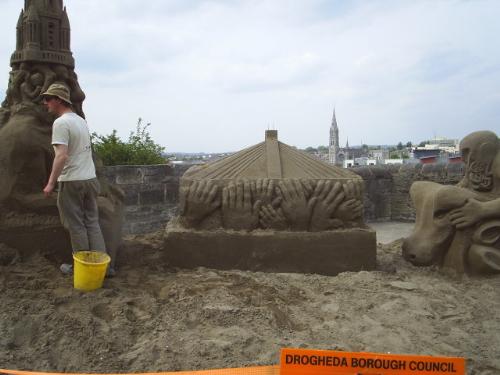 Sand Sculpture - One of the enormous works of 'sand art'.