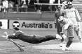 Jonty Rhodes1 - This is Jonty, Sa's cricket hero. Here he is running out Inzamam ul-Haq of Pakistan.