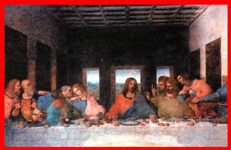Leonardo's - The Last Supper. - Make of it as you will but it's still a masterpiece.