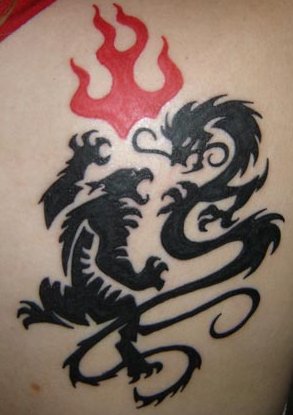 My tattoo - My tattoo that was a birthday present from my parents. the 'yin and yang' of my dragon and panther.