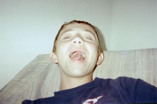 This is the face of death - Michael Ryan Helton died in a car accident. He had been drinking and he was speeding and he hit a cement overpass pillar and the car exploded. He was only 21 years old.