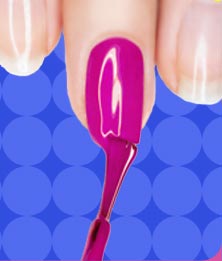 nail polish - finger with pink nail polish