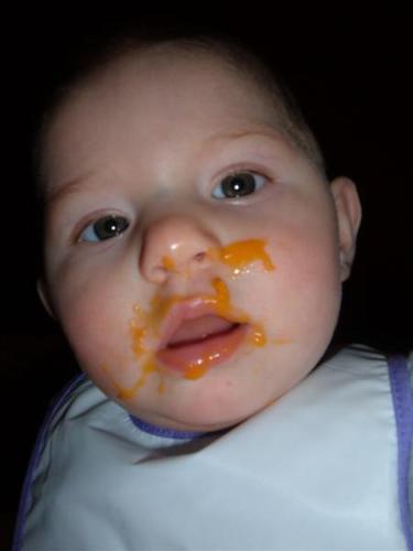 I love sweet potatoes - My babies first experience with food.