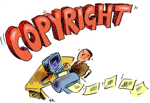 copyright - exclusive legal right to print, publish, perform, film, or record material.