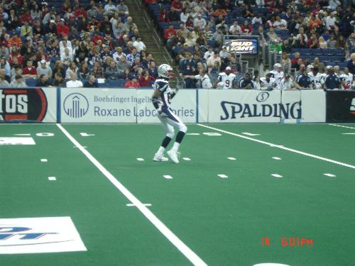 dancing football - arena football is awsome this is a player having fun at the begining of the game