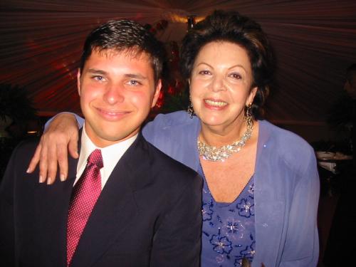 Eu e Dona Elenita - Na festa de 15 anos de sua neta, na Mansão Rosa.