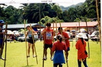 Kiulu 4M Challenge - Kiulu is located about 60 km from Kota Kinabalu and is the venue for this traditional sporting challenge. The Kiulu 4M Challenge consists of four traditional sports. The ‘M' in 4M stands for the four Kadazandusun sports comprising of managkus (running 6 km), mamangkar (bamboo rafting for 5 km), manampatau (swimming with bamboo for 1.3 lm) and mamarampanau (walking with bamboo stilts for 0.2 km). All four are indigenous, adventurous and thrilling events that will test your physical and mental skills.  Besides being a sport event, the K4MC is also a noble endeavor to protect and preserve nature, in particular the Kiulu River. Among the objectives of the challenge are to promote traditional sports as an eco-tourism product of Kiulu to create opportunities for active local participation in the tourism industry and instill environmental awareness among the community.  Organizer of the one-day event have also introduced a new category called X-treme 4KMC for men above 21 years old only which involves running and bamboo rafting over a distance of 13 km.