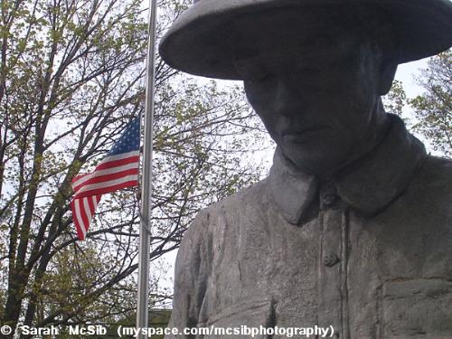 By: Sarah McSib - Allendale, Michigan - View of a beautiful flag from the 'Garden Of Honor'