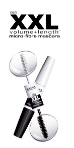 New XXL: Oversize your lashes - How to use?  Step 1 White basecoat dramatically lengthens lashes.. Step 2 Volumizing Topcoat builds thick visible lash volume. It is long lasting, no clumps, smudge-free. Ophthalmologist tested, safe for contact lens users...