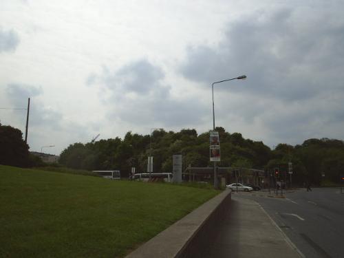 Drogheda Bus Eirrean - T bus station below he medieval walls in Drogheda, an old fortified city.