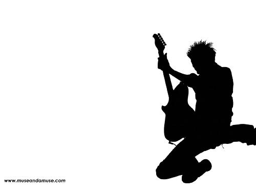Matt Bellamy - Matthew Bellamy of Muse in his trademark posistion.