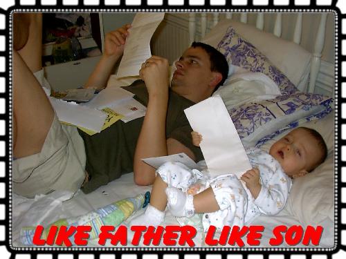 my hubby and little monkey - Like father like son