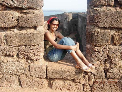 Aguada Fort,, Goa - What you see behind me is Fort Aguada, Goa. Its a beautiful fort right beside the beach with some breath taking views from the top. Its now a jail which holds prisoners who have got a life sentence so a lot of parts of this fort are restricted.