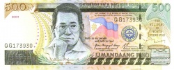 500 Philippine Pesos  - people sometimes refer to the 500 Philippine Pesos as 'Ninoy'