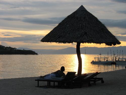 badian island - sunset over badian island, off the southwestern coast of cebu island