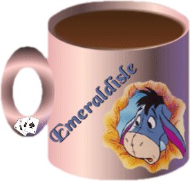 Coffee Cup - A coffee cup I created with Eeyore on it along with my name.
