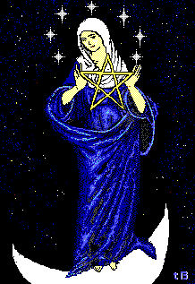 The Goddess - This image seems to incorporate a Christian element, possibly to make it more *acceptable* to others - blessed be