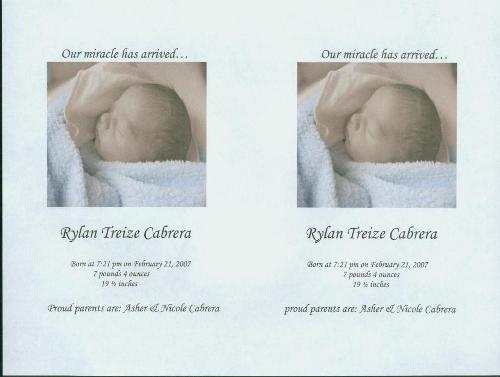 Birth Announcement - New baby boy birth announcement!