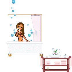 Bathtime - Woman in bath with bubbles.