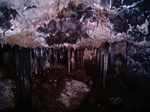 Cave ice formation - Ice formation in Lower Labyrinth cave Tulelake Ca