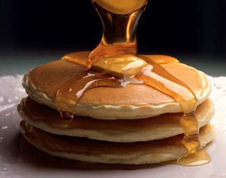 Ricotta Pancakes - Ricotta pancakes with maple syrup