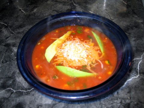 tortilla soup - tortilla soup.Corn,chicken,beans,avocado,cheese..