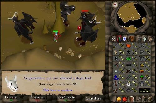 oh, 85 slayer! - very very pleased with myself for getting 85 slayer woot!