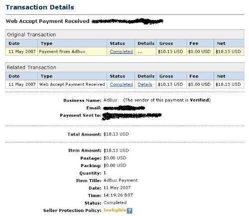 my first adbux payment - this is proof of payment for those of you who are doubting.