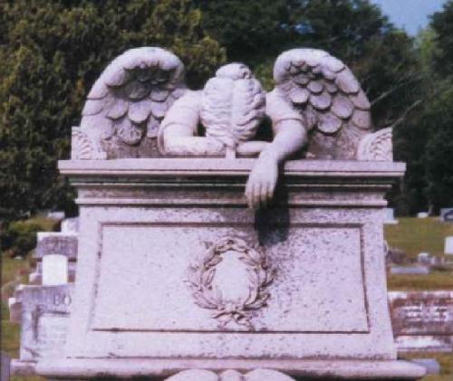 Angel on the Grave - An angel crying on a grave