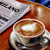 Drinking coffee - A perfect way you start your day...a cup of coffee and a newpaper.