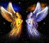 Angels - Photo of most people&#039;s preconceived imagine of heavenly angels adorned with wings.