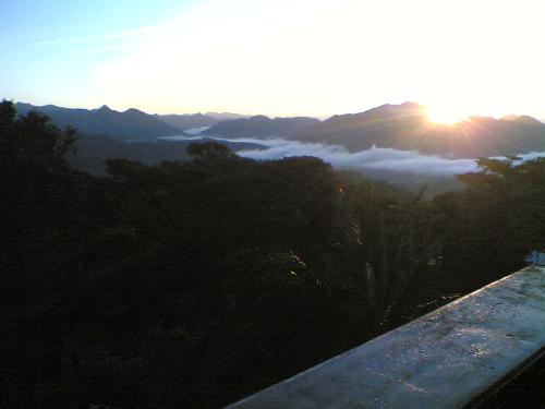 view from the top - This was taken from my friend Jonathan's house in (Poblacion) Kiangan, Ifugao. The town covered by fog down below is known as Lagawe, about 8 km from the house. This was taken at about 6am.
