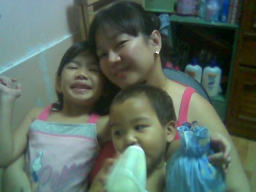 me and my two adorable kids - my children and me, goofing around in our room before bedtime