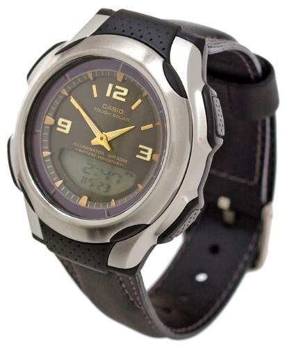 Digital Watch - A picture to show a digital watch. It also have the first and second hand. The color of the watch is black and some silver around the watch.