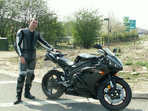 Me and my R1 - This is just a pic of me and my Yamaha R1 will post more up as soon as i can find my way around this site This pic was taken on the way to the BSB Thruxton Races