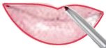 applying lipliner - drawing showing where to apply lipliner