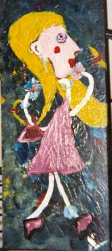 Little Miss Shopper -  My first human painting.