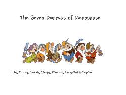 7 Dwarfs of menopause! - funny little dwarfs with seven different  saying.