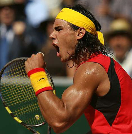 Rafael Nadal - tennis player - Wow, look at his muscles :) Best Clay Court player ever, in my opinion.