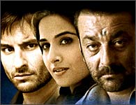 Eklavya - Saif Alin Khan, Vidya Balan and Sanjay Dutt in Eklavya. Didn't we see these 3 together in Parineeta too? Another class film that was to go with Eklavya1