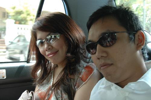 me and my hubby - in a cab