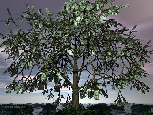moneyt ree - money tree bunch of dollars